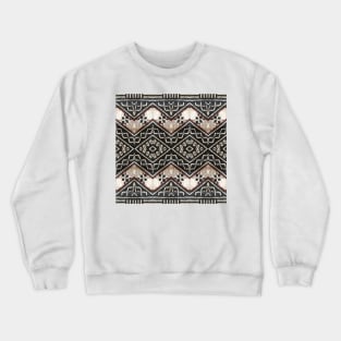 Fijian Tapa Cloth 35 by Hypersphere Crewneck Sweatshirt